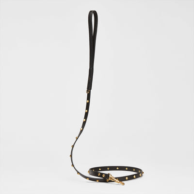 Golden Rivet Leather Lead (Black) - OVERGLAM LONDON