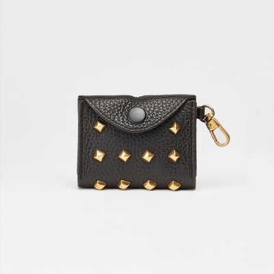 Golden Rivet Leather Pocket (Black) - OVERGLAM LONDON