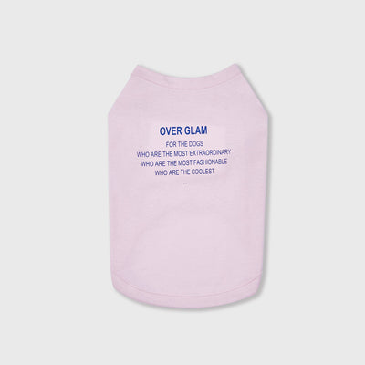 T-Shirt with Blue Text (Pink) - OVERGLAM LONDON