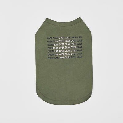 T-Shirt with Logo Pattern (Green) - OVERGLAM LONDON